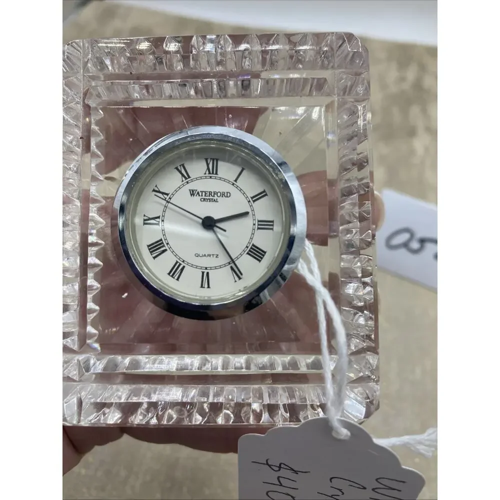 Waterford quartz clock crystal desk top Star Burst Rectangular Needs Battery